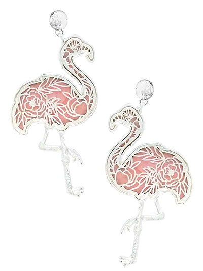 Flamingo Colored Shell Earring