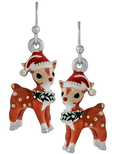 Classic Reindeer Christmas Earrings