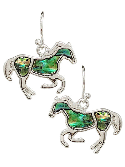 Abalone Horse Earrings