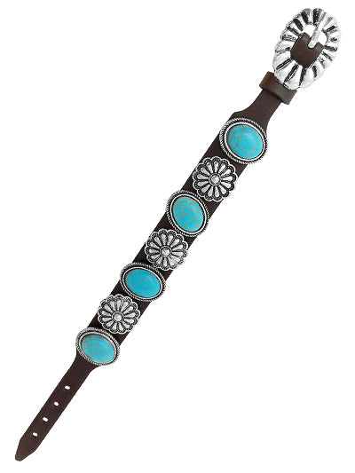 Western Leather Stone Bracelet