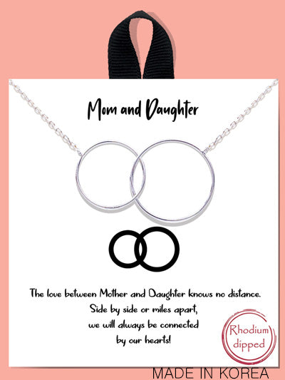 Mom and Daughter Intertwined Circles Necklace