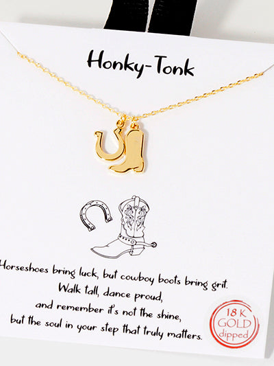 Cowboy Boot and Horseshoe Necklace