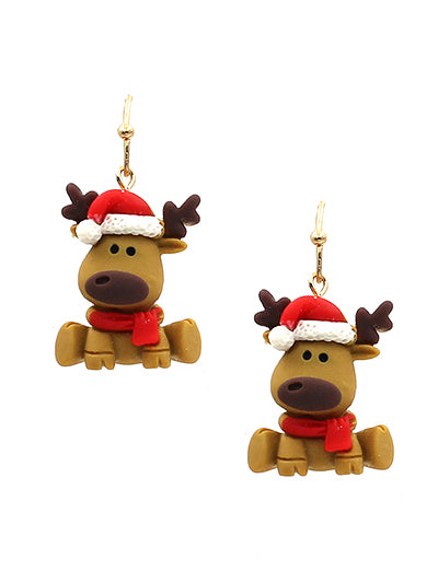 Reindeer Clay Earrings