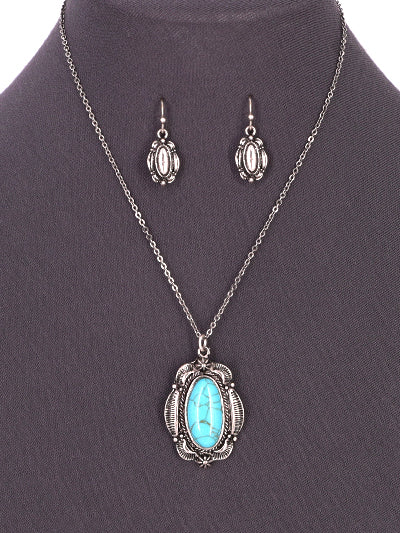 Western Turquoise Necklace Set