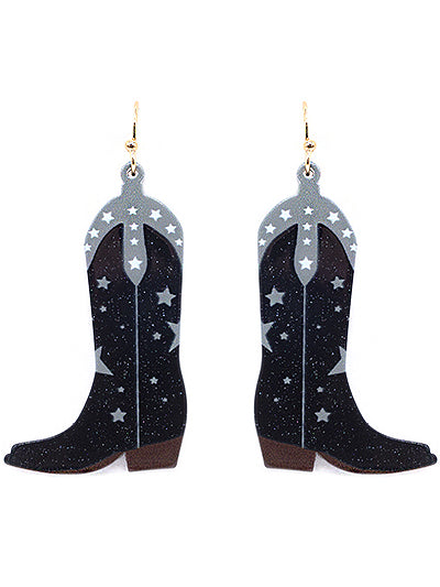 Rodeo Acrylic Boot Earrings