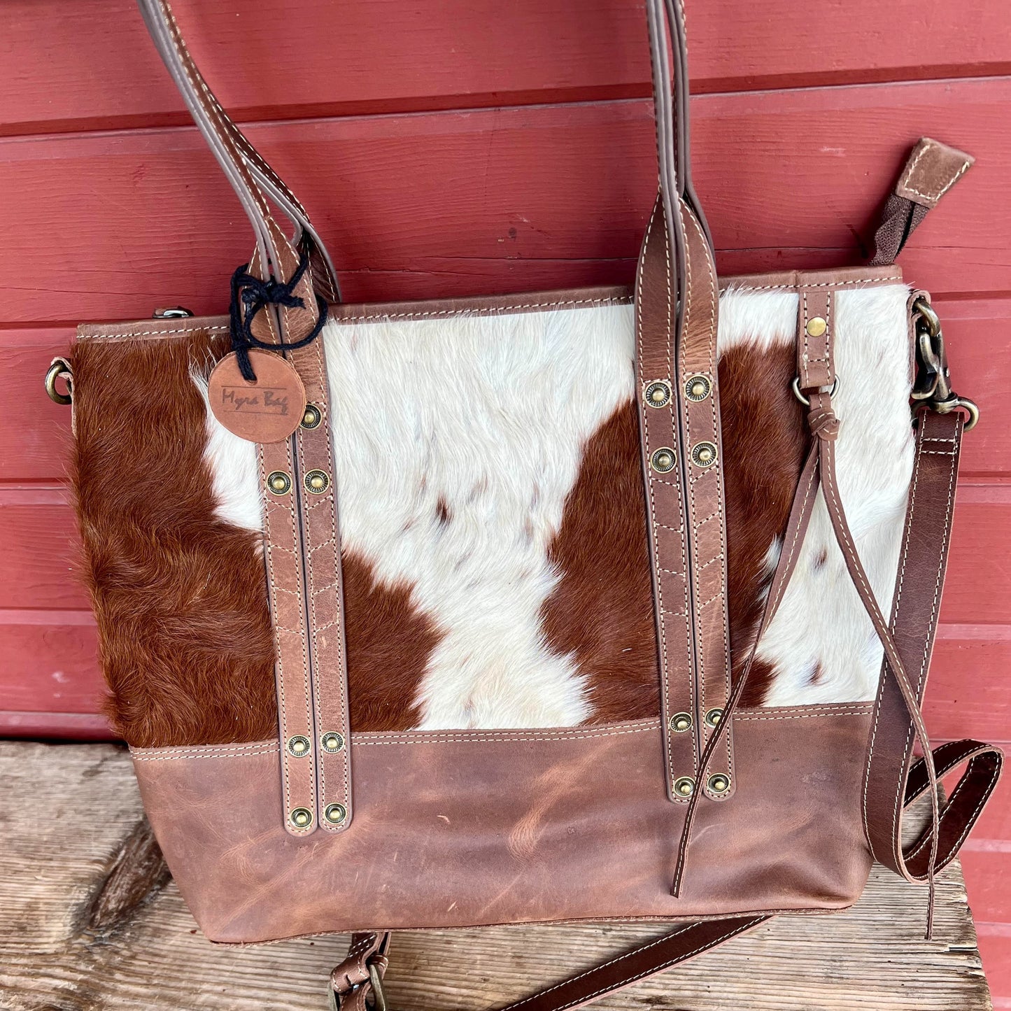 Leather and Cowhide Handbag