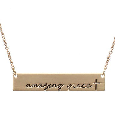 Amazing Grace Bar Necklace