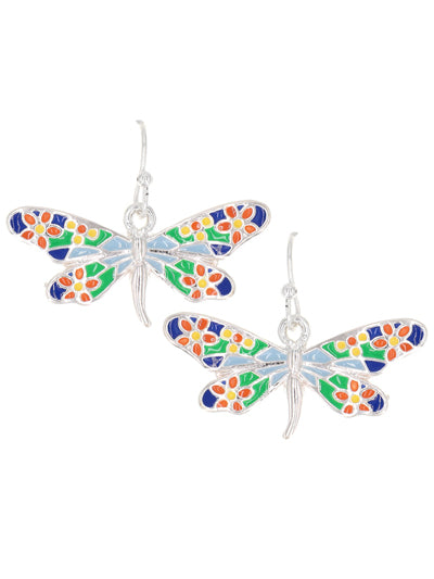 Dragonfly Floral Earrings