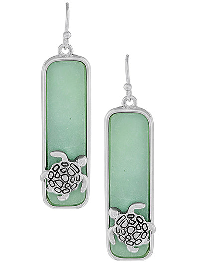 Sea Glass Turtle Earrings