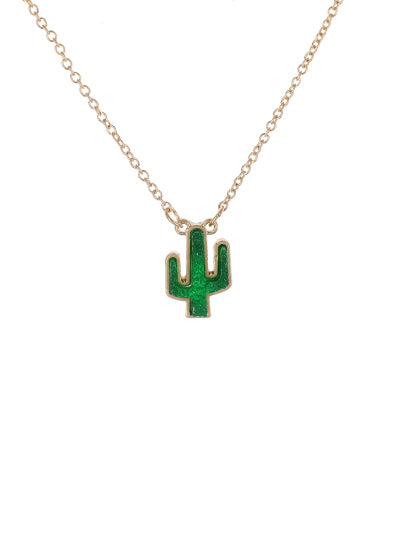 Cactus Druzy Stone Necklace