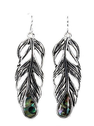 Abalone Feather Earrings