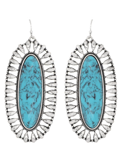 Large Western Turquoise Earrings