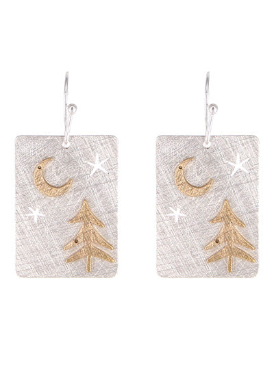 Tree and Moon Earrings