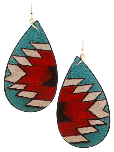 Western Style Bold Color Earrings