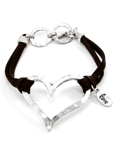 Heart Leatherette Bracelet